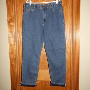 NEW NWT Women's Size 18 Soft Warm Fleece Lined Straight Leg Work Jeans FULL BLUE